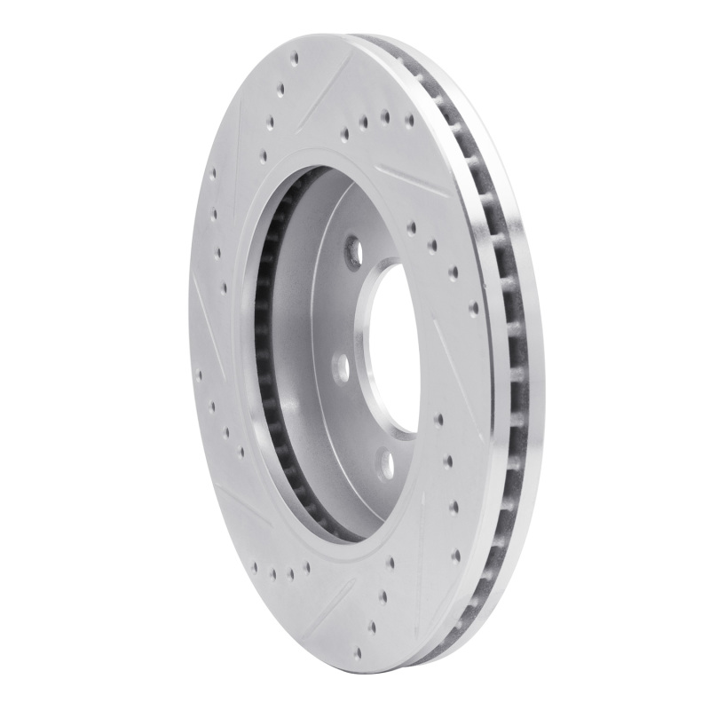 Ford F-150 Brake Rotor (1) - Front Right - R1 Concepts - Drilled & Slotted - Silver - `04-`08